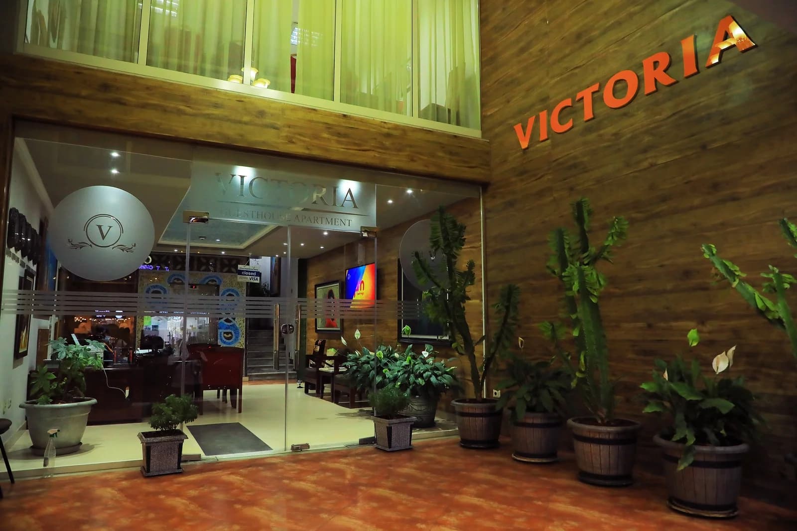 Victoria Hotel Apartments entrance in Sarbet, Addis Ababa